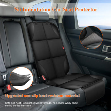 Car Seat Protector, Carseat Seat Protectors With Thick Padding And Upgraded Non-Slip Backing, Waterproof Seat Protector Under Ba