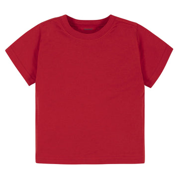 Gerber Baby Toddler 5-Pack Solid Short Sleeve T-Shirts Jersey 160 Gsm, Red, 5T
