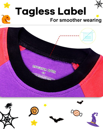 Daughter Queen Girls Halloween Pajamas 18-24 Months Baby Toddler Pjs Cat Pj Sets 100% Cotton Comfy Soft Sleepwear Pumpkin Jammie