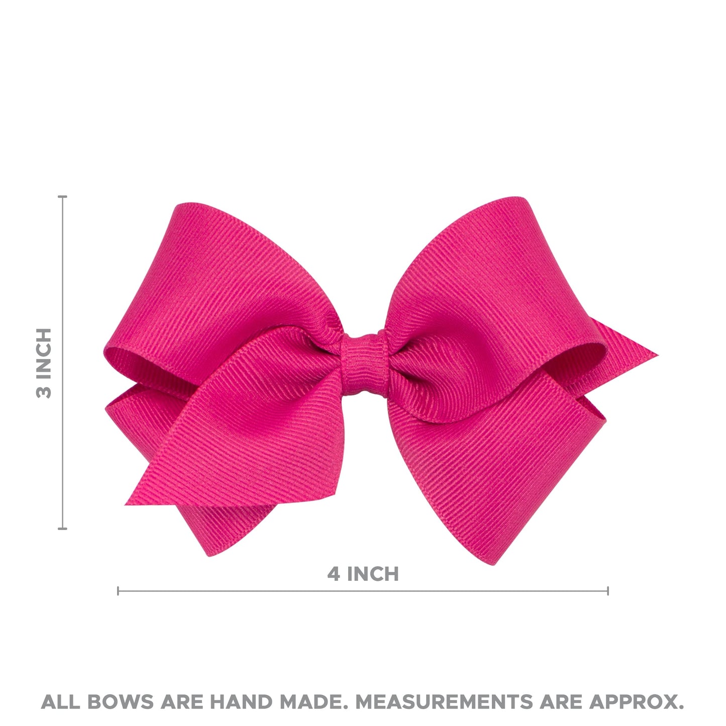 Wee Ones Girls' Grosgrain Hair Bow With Contrasting Moonstitch Edge And Wrap On A Weestay Hair Clip, Small, White With Light Pin