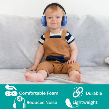 Kidco Whispears - Baby Ear Protection Headphones, Noise Cancelling Ear Muffs For Babies, Toddlers, & Infants - Blue