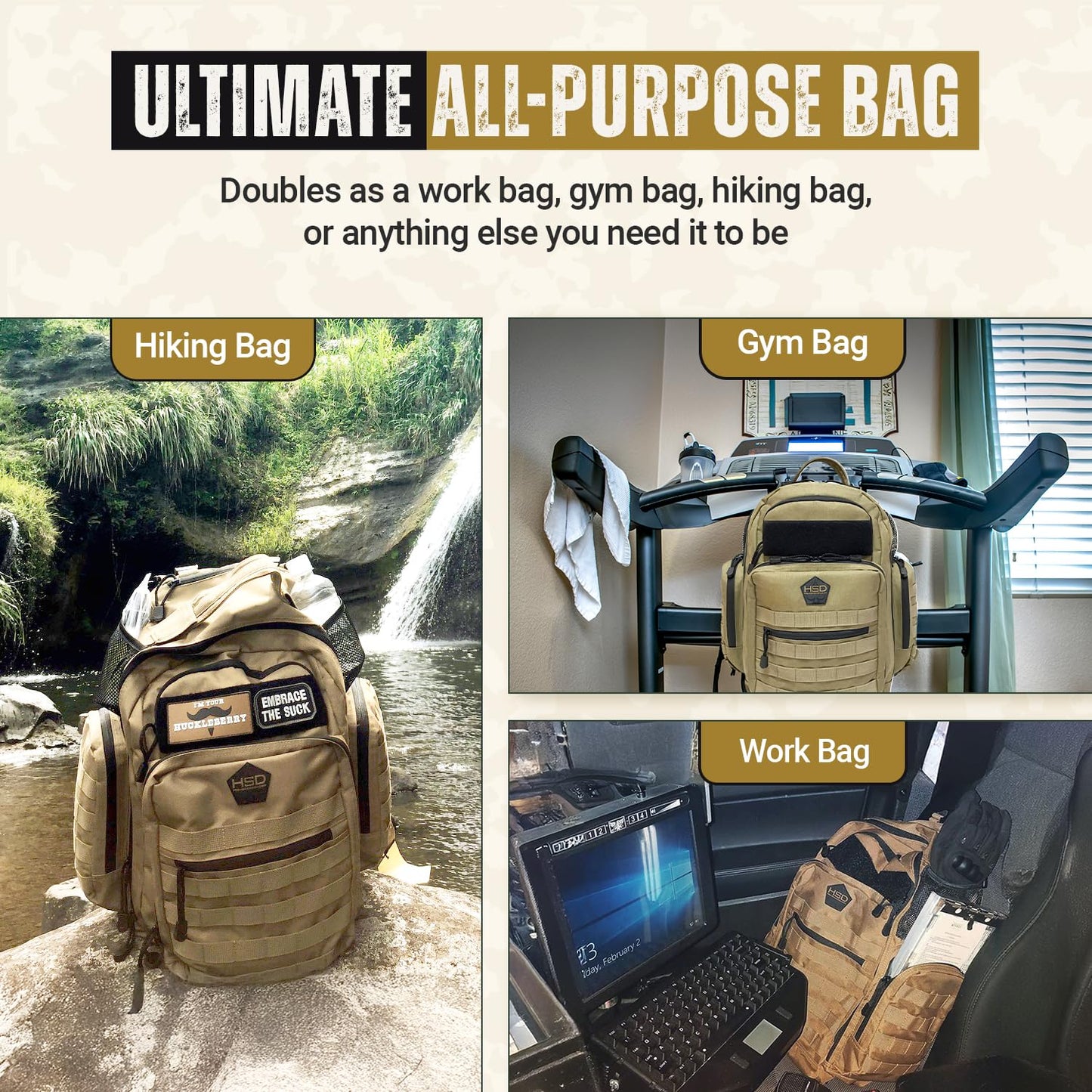 Highspeeddaddy - Original Baby Diaper Backpack, Military-Grade, Waterproof Baby Travel Bag For Dads & Moms, Lay-Flat Design With