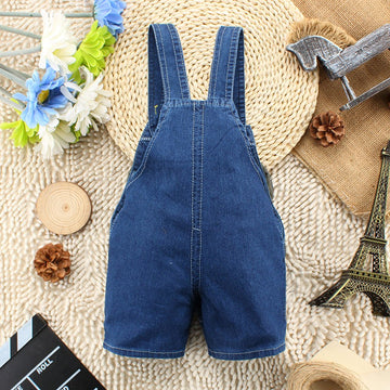 Kidscool Space Baby Summer Cotton Denim 3D Cartoon Star Dog Soft Short Overalls,Blue,2-3 Years