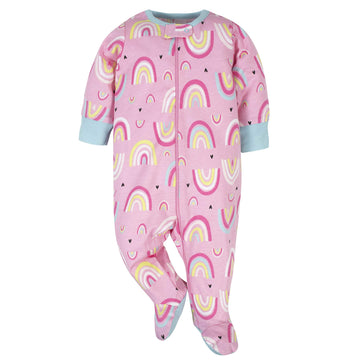 Onesies Brand Baby Girls' 4-Pack Sleep 'N Play Footies Multi Pack, Pink Unicorns, 6-9 Months