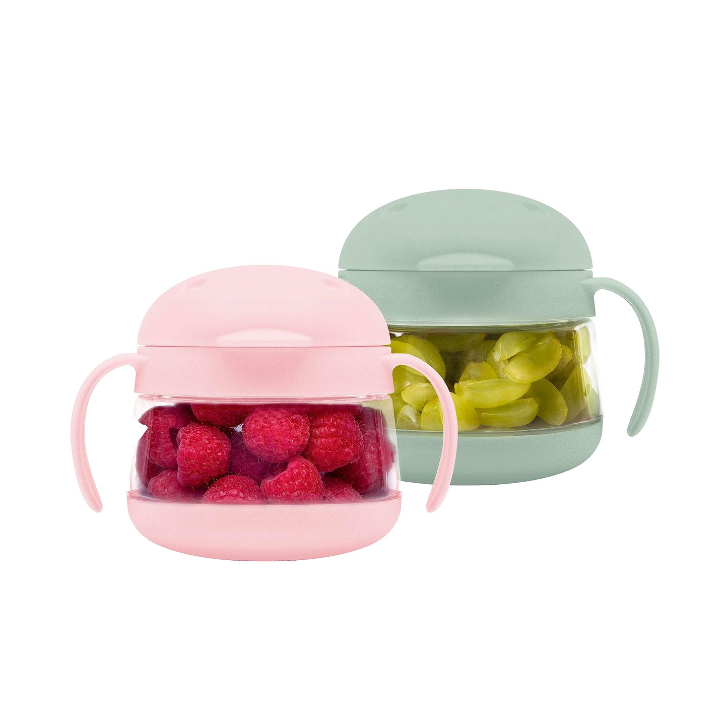 Ubbi Tweat No Spill Snack Container for Kids, BPA-Free Tritan, Toddler Snack Container, Sage & Pink