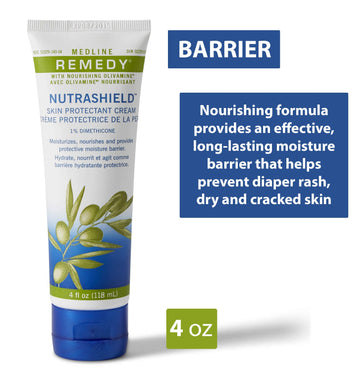 Medline Msc094534 Remedy Nutrashield Skin Protectant, (4 Ounce), For Use As A Barrier Cream, Or Dry Or Chapped Skin, Diaper Rash