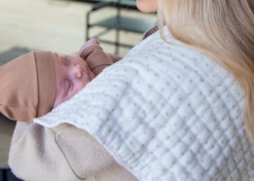 Nana Baby Burp Cloths | 100% Organic Muslin Cotton | Set Of 3 (Ivory/Oatmeal)