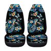 Quelytytrip Sea Turtle Floral Print Car Seat Cover for Women Men,Universal Front Seats Protector Fit for Most Cars,Blue Turtle C