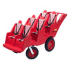Angeles Bye Bye Buggy 6 Passenger Stroller, Sturdy Daycare Stroller with Fat Tires, Easy-to-Fasten Safety Buckles, Parking Brake