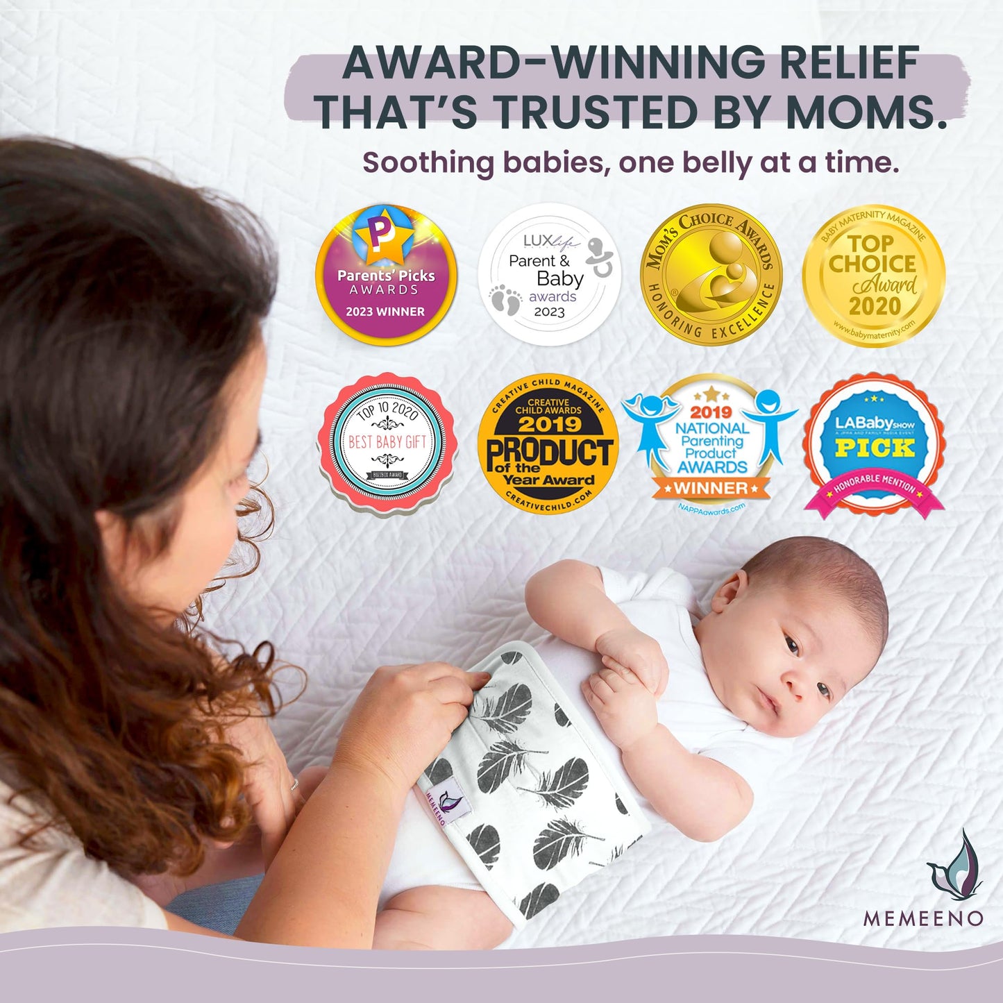 Memeeno Baby Belly Band For Gas And Colic Baby Relief - Belly Band For Baby Heating Pad For Colic, Baby Gas Relief, Gas Relief F