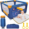 Foldable Baby Playpen, 59' 59' Play Pens For Babies And Toddlers, Indoor & Outdoor Kids Safety Fence With Gate, Portable Play