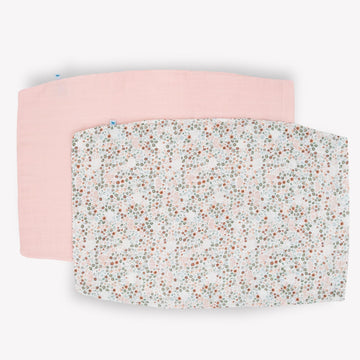 Little Unicorn Standard Pillowcase 2 Pack | Super Soft & Breathable Muslin Fabric | Snug Envelope Closure (Petal Press)