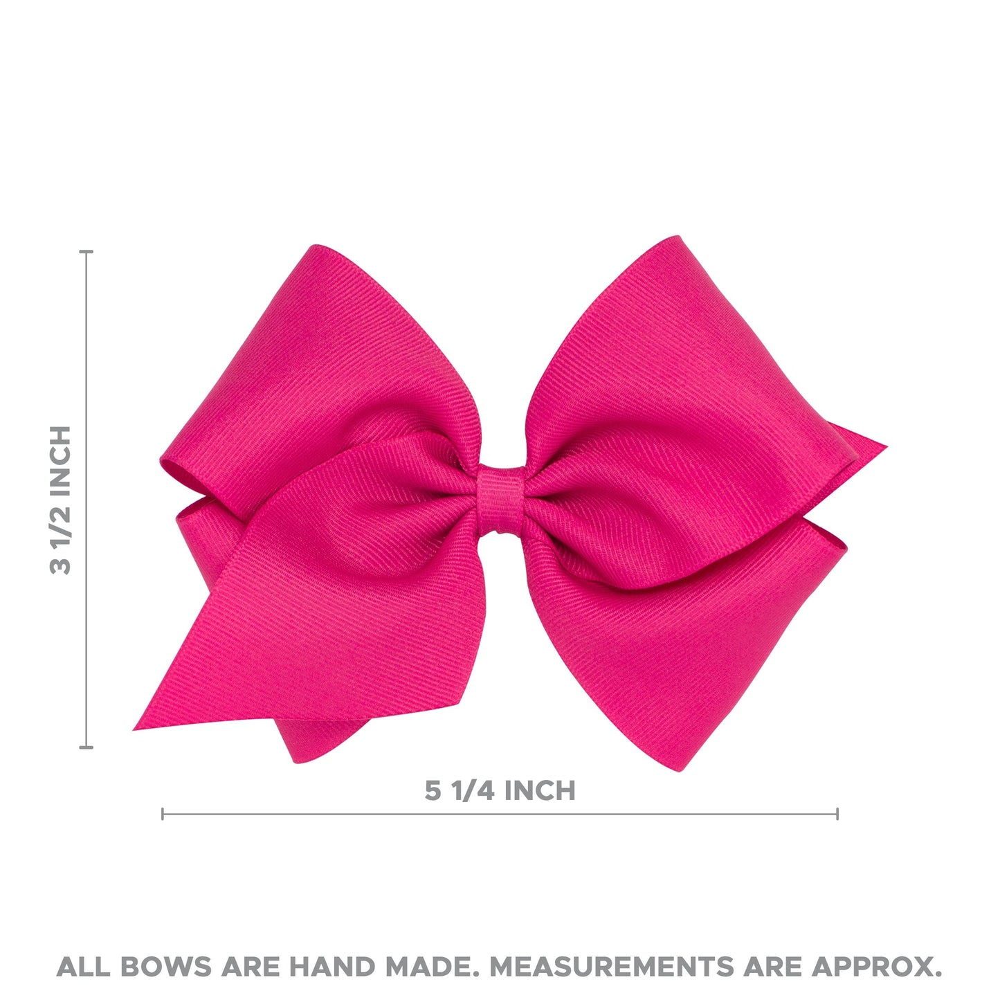 Wee Ones Girls' Classic Grosgrain Hair Bow With Plain Wrap Center On A Weestay Hair Clip, Handmade, Mini King Sized Bow, Light P