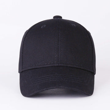 Langzhen Cotton Outdoor Toddler Girls Boys Plain Baseball Cap Baby Infant Structured Adjustable Hat For Kids Sun Hat (S-Black)