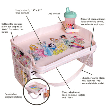 Disney Baby By J.L. Childress 3-In-1 Travel Tray & Ipad Tablet Holder - Car Seat Lap Tray For Toddlers, Kids - Use On Airplanes,
