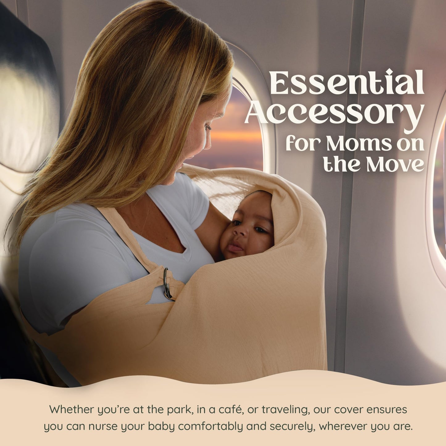 Muslin Nursing Cover Up For Breastfeeding - Breast Feeding Covers For Women | Breathable 100% Muslin Cotton Breastfeeding Cover