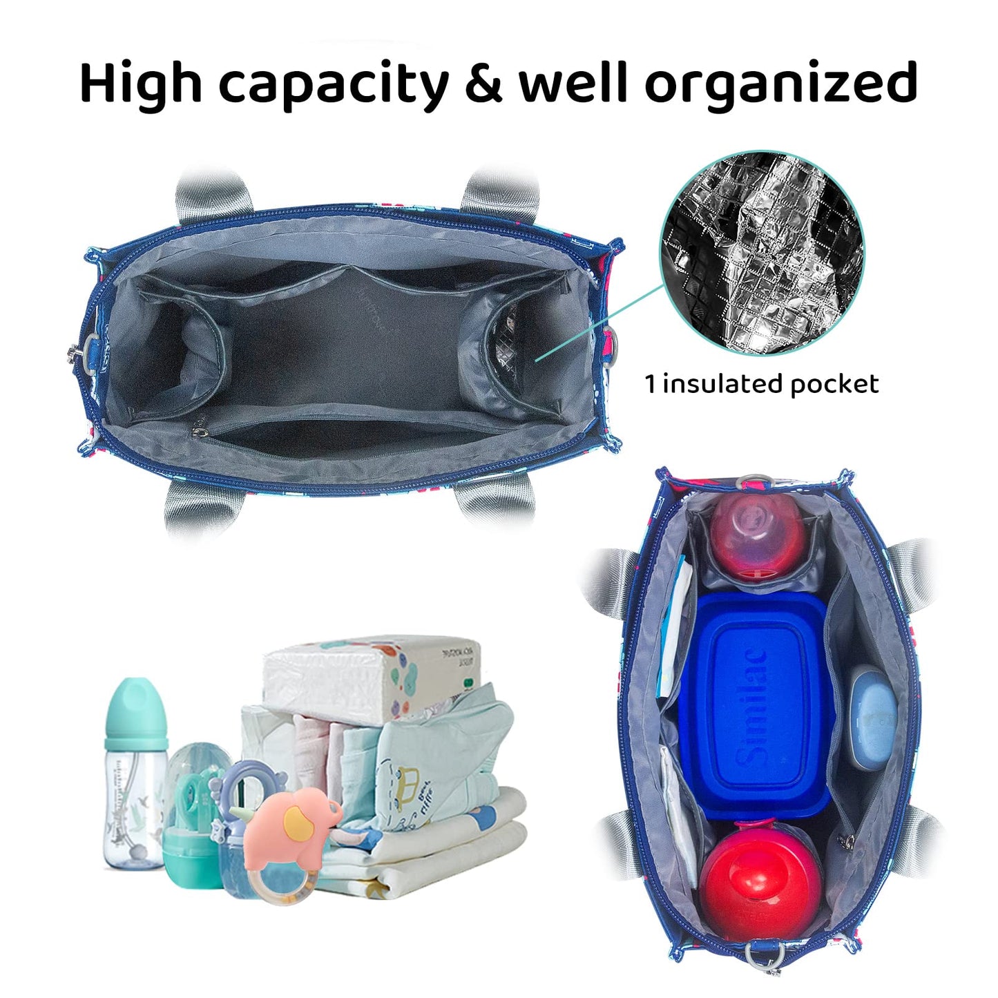 Pheben Small Diaper Bags Waterproof Travel Tote Mini Diaper Bag Multi-Function Baby Bags Crossbody Purse(Cute Dinosaur)