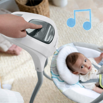 Ingenuity Simplecomfort Lightweight Multi-Direction Compact Baby Swing, 6 Speeds, Nature Sounds & Vibrations - Everston