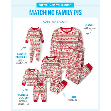 The Children'S Place Group 1-Family Matching, Christmas Pajama Sets, Cotton, Fairsile-Red