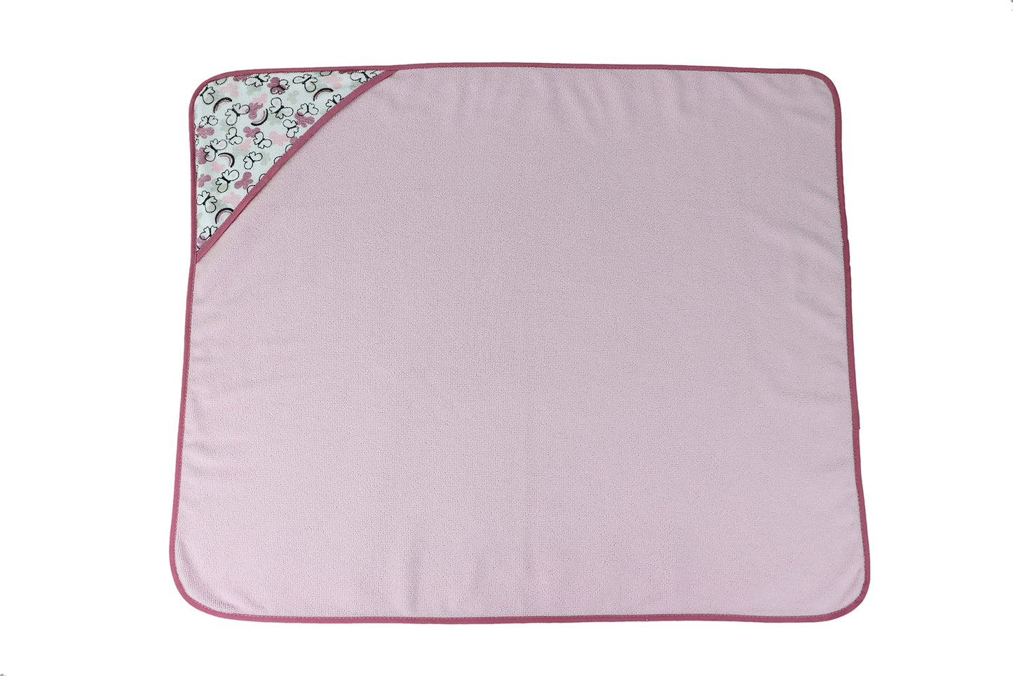 Cudlie Buttons & Stitches Baby Girl 3 Pack Rolled/Carded Hooded Towels In Butterfly Polka Print (Gs71727)