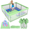 TOREVSIOR Foldable Baby Playpen with Mat, 50 50 Collapsible Play Pen for Babies and Toddlers, Indoor & Outdoor Kids Safety Play