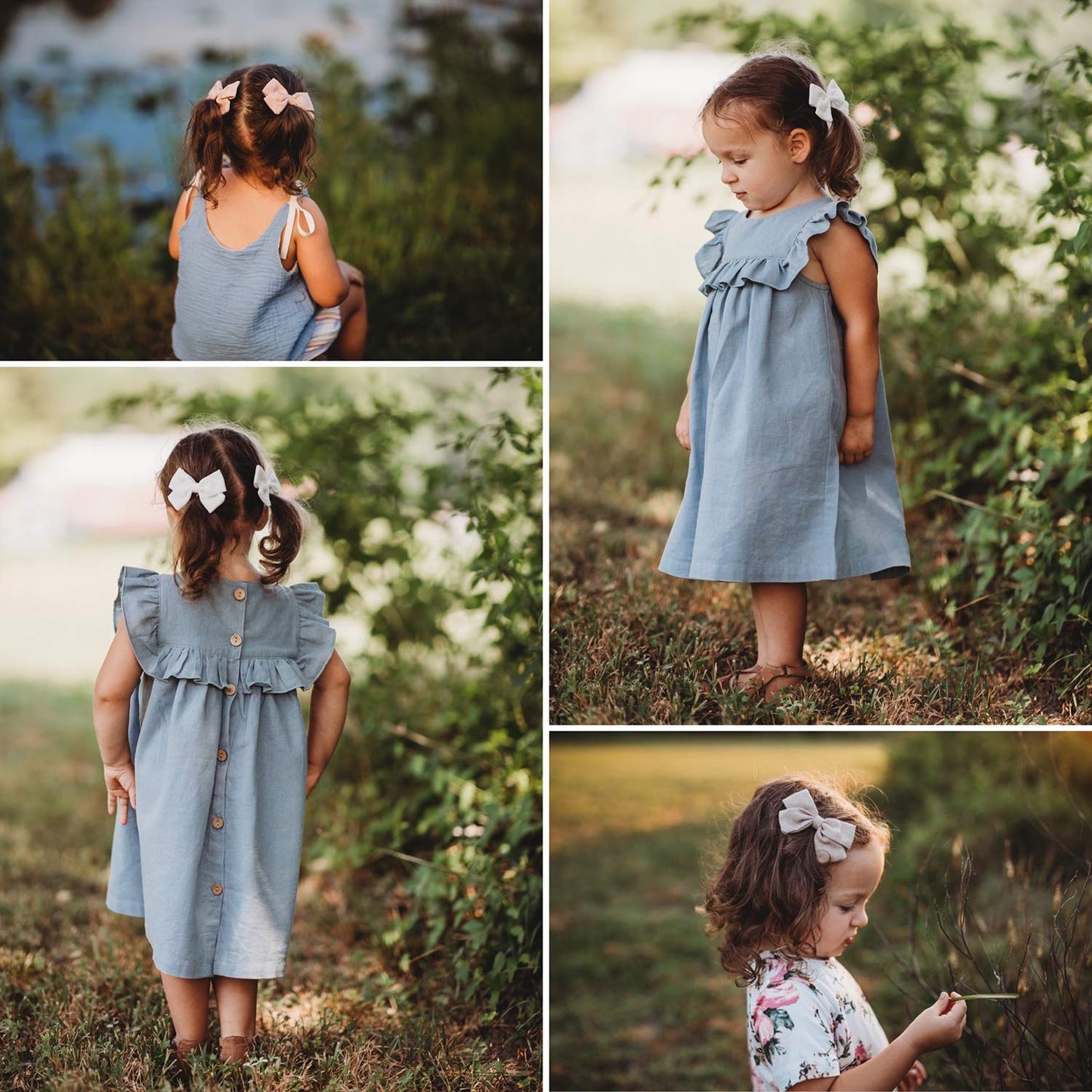 Baby Girl Hair Clips Bows Barrettes 10 Pack Fully Lined Alligator Clip 3.4 Inch Hair Accessories For Little Girls Toddler Kids C