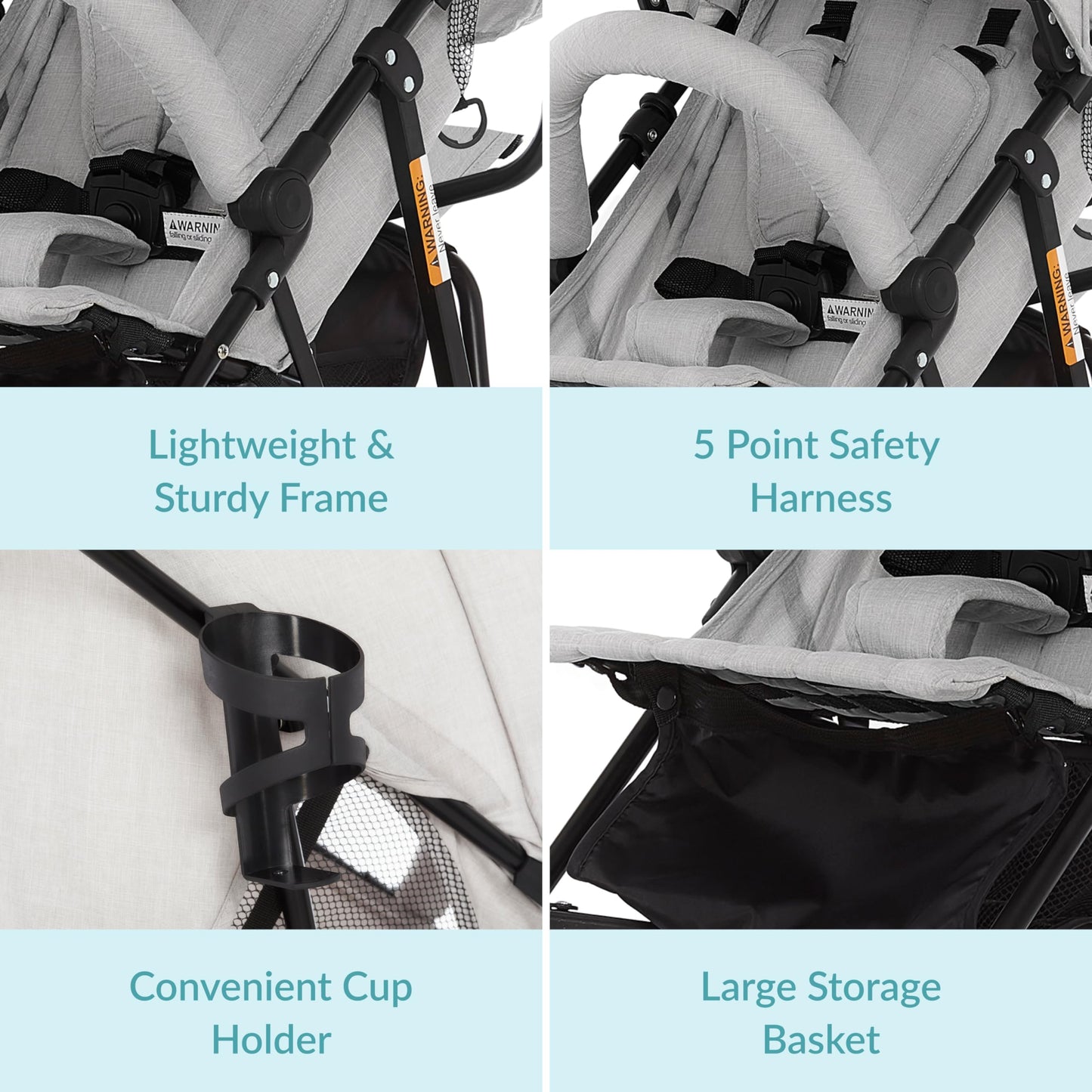 Dream On Me Vista Moonwalk Baby Stroller In Light Gray, Lightweight Infant Stroller With Compact Fold, Multi-Position Recline Um