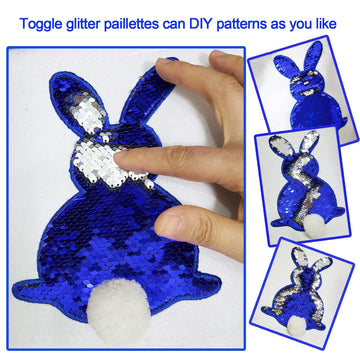 Poptrend Easter Basket Bags,Easter Eggs/Gift Baskets For Kids,Bunny Tote Bag Bucket For Easter Eggs,Toys, Candy,Gifts (2 Pack Bl