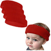 Couver Baby Infant Red Terry Solid Color Headband/Terry Cloth Head Band - 4Pieces