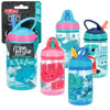 Nuby Flip-It Kids On-The-Go Printed Water Bottle With Bite Proof Hard Straw - 12Oz / 360 Ml, 18+ Months, 1 Pack Of 1 Piece, Prin