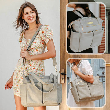 Miss Fong Diaper Bag Tote Baby Bag Leather Diaper Bag Backpack Large Diaper Tote Bag For Girls & Boys Diaper Bag Purse With 11 D