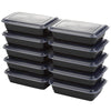 Goodcook Meal Prep Containers, Single Compartment 10-Pack, Bpa-Free Reusable Food Storage, Black, Microwave & Freezer Safe, Stac