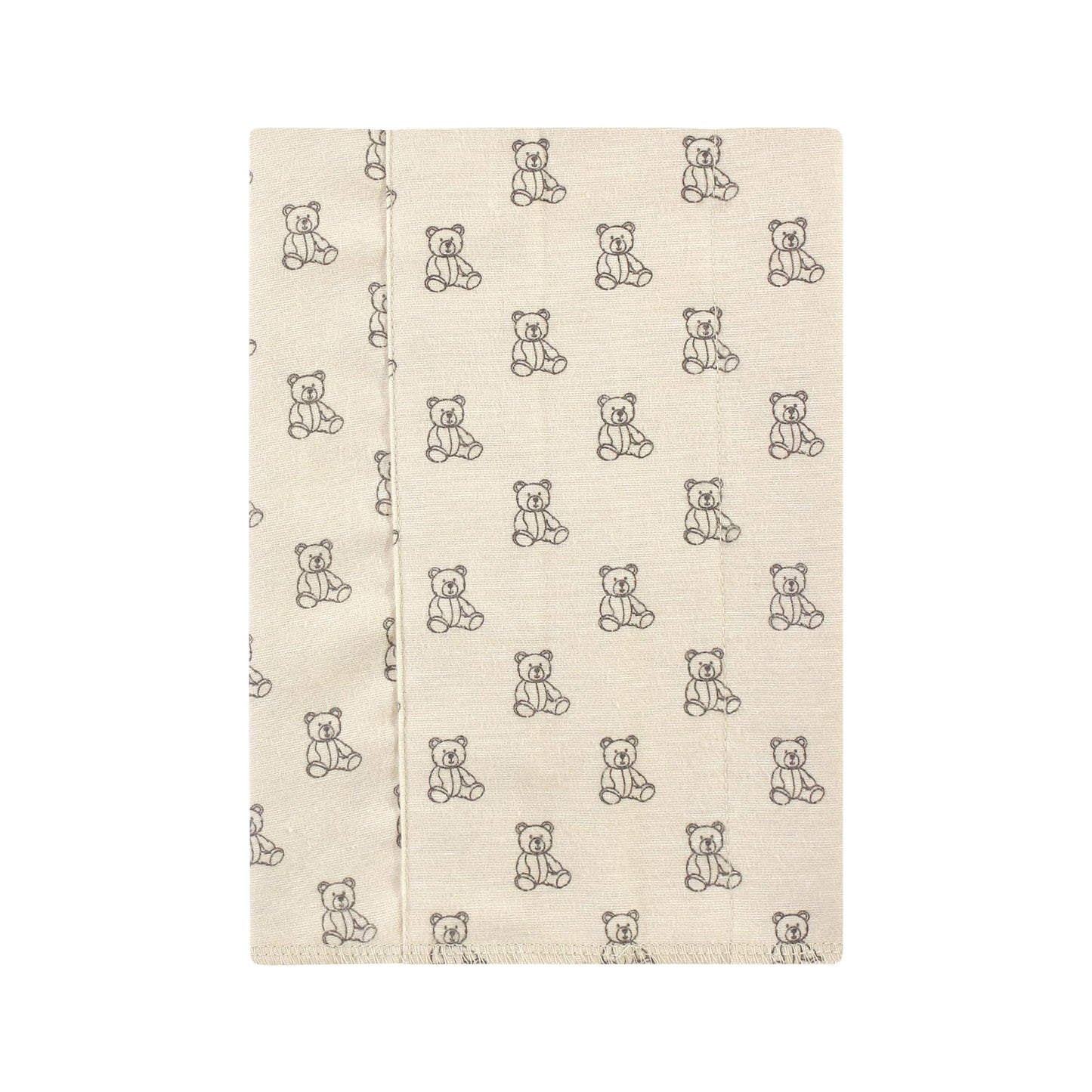 Hudson Baby Unisex Baby Cotton Flannel Burp Cloths, Teddy Bears 4 Pack, One Size