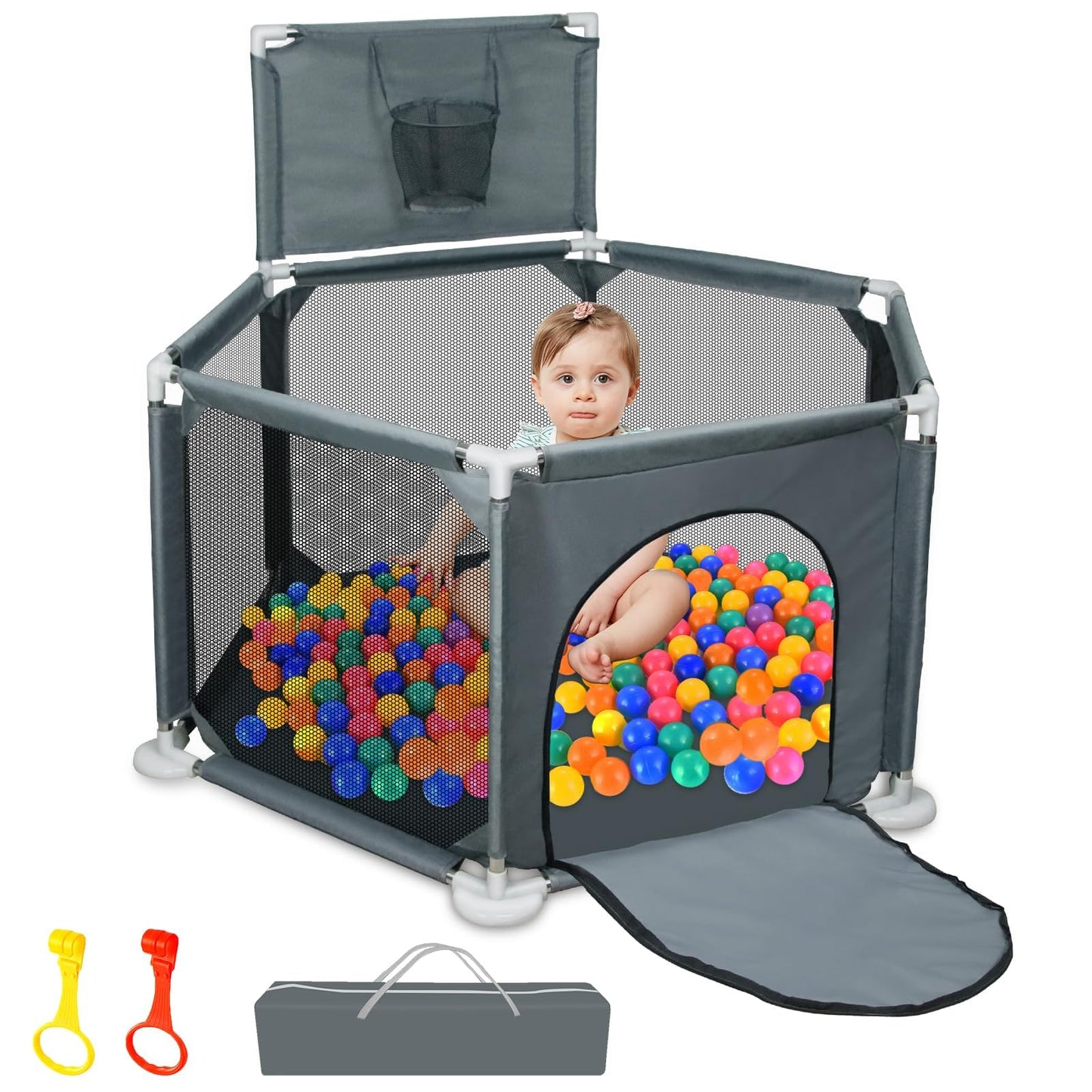 Baby Playpen, 50x50 Inch Playpen for Babies and Toddlers, Small Baby Play Yard, Indoor Outdoor Safety Activity Center Play Pen w
