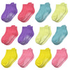 Skibeaut Toddler Socks 12 Pairs Non Slip Skid Ankle Socks For Kids Boys Girls Grips Cotton Crew Socks For 3-5 Years Infants Baby