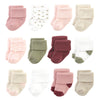 Hudson Baby Unisex Baby Cotton Rich Newborn And Terry Socks, Mauve Sage Dot, 0-6 Months