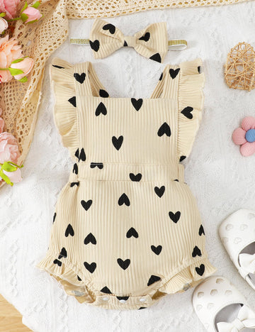 Fullfamous Newborn Baby Girl Clothes Outfits Romper Spring Summer Clothing Onesie Bodysuit Jumpsuit Ropa De Bebe Nia Ecru With H