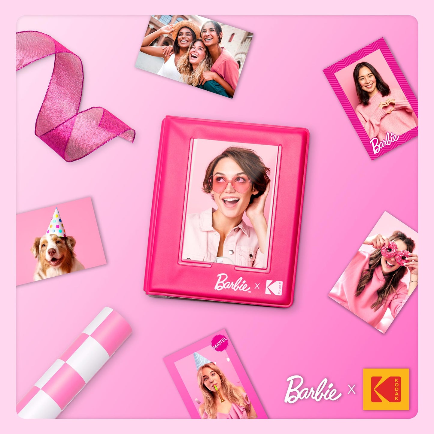Kodak X Barbie 64-Photo Mini Photo Album With Transparent Window Cover For Barbie Instant 2X3 Zink Zero Ink Photo Paper
