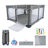 Nvlirun Foldable Baby Playpen 50x50 ,Playpen for Babies and Toddlers with Mat,Foldable playpen with Door,Indoor and Outdoor Baby