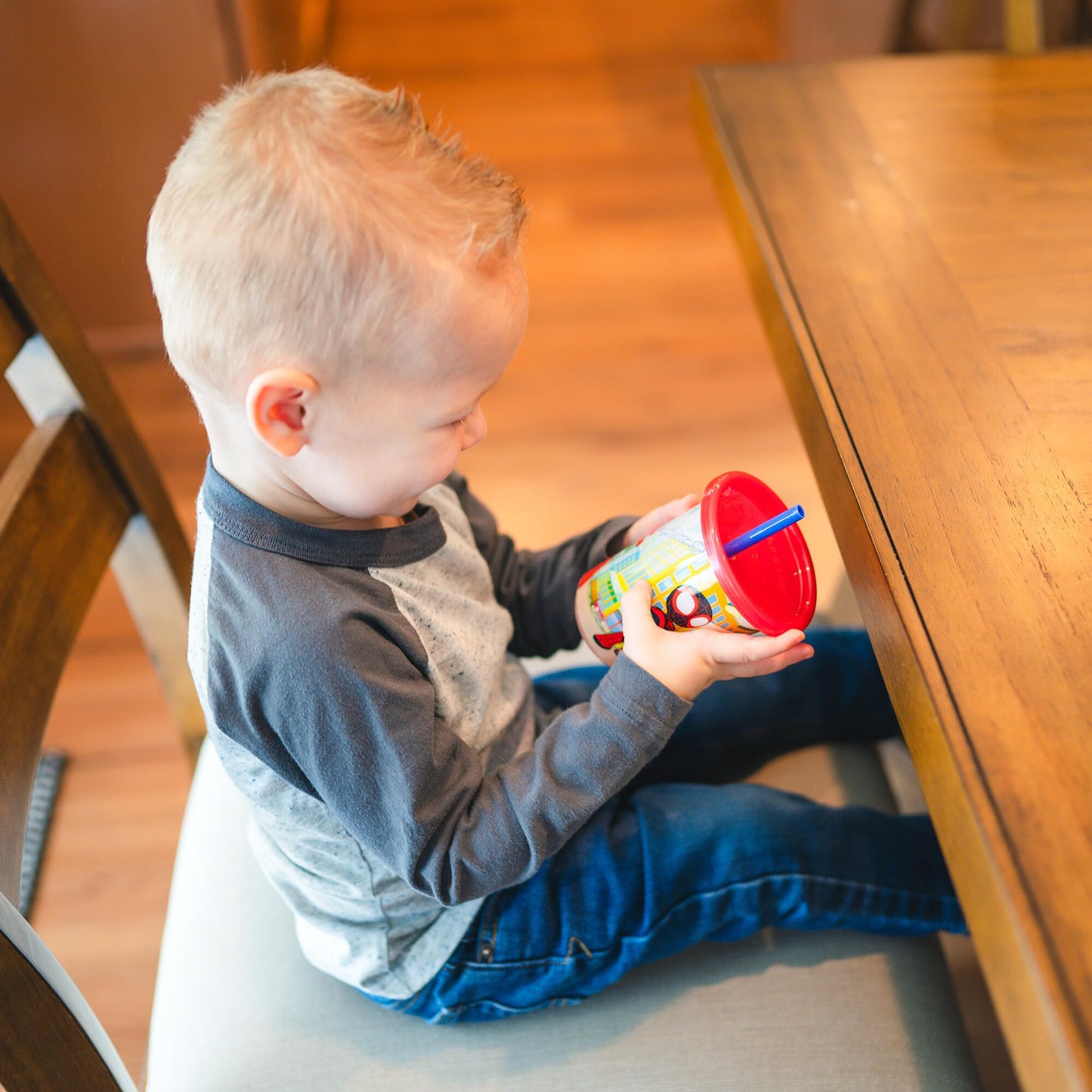 The First Years Spidey And His Amazing Friends Take & Toss Toddler Straw Cups - Spill Proof Toddler Sippy Cups With Snap On Lids
