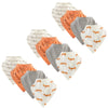 Touched By Nature Unisex Baby Organic Cotton Bandana Bibs, Fox 12-Pack, 0-9 Months