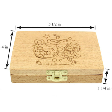 Zodiac Baby Wooden Tooth Box- Enlgish Version