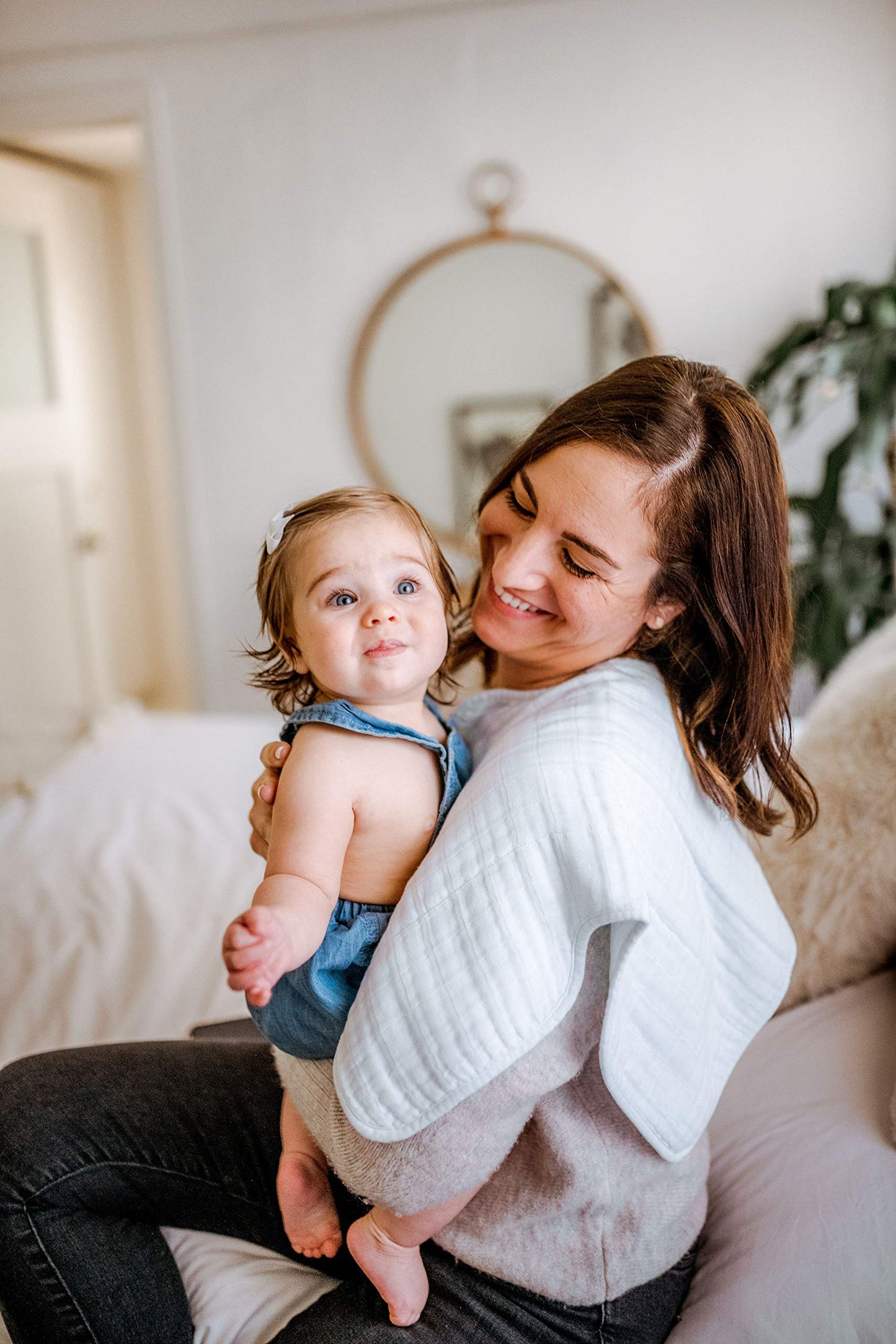 Little Unicorn Ultra-Absorbent Premium Burp Cloth | Soft On Baby'S Skin | Larger Size | Ergonomic Design (White)