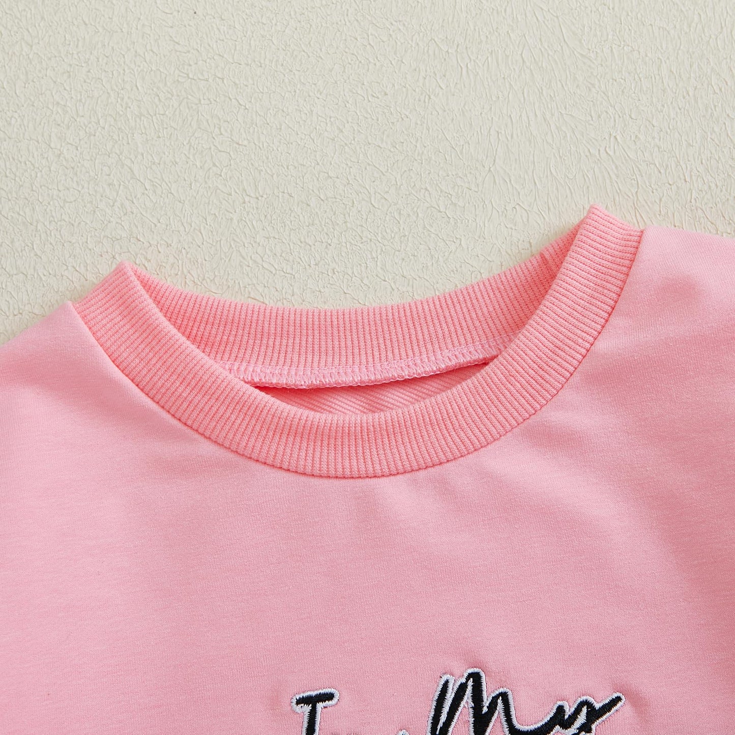 Yingisfitm Toddler Girl Valentines Day Outfit Letter Sweatshirt Love Heart Tutu Skirts Sets Little Girl Valentine Clothes (Pink,