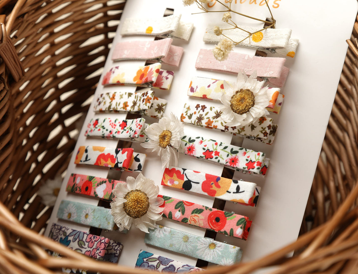 Fancy Clouds Hair Clips For Girls Women Toddler Baby,Assorted 20Pcs Flower Fabric Fully Lined Small Alligator Clips Hair Accesso