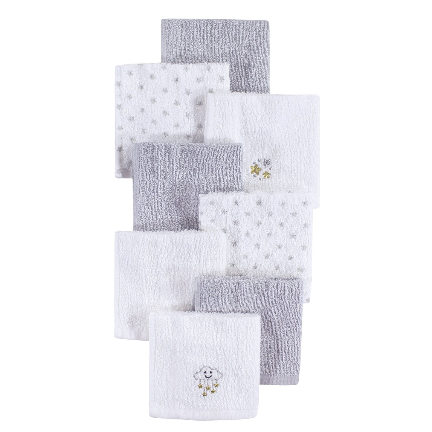 Hudson Baby Unisex Baby Super Soft Cotton Washcloths, Stars, One Size