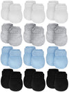 Newcotte 12 Pairs Adjustable Preemie Baby Mittens No Scratch Newborn Cotton Breathable Gloves Warm Mitts For Boys Kids(Fresh Col