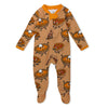 Honestbaby Baby Celebration Sleep & Play Footed One-Piece Pajama Sleeper 100% Organic Cotton, Pie Party, Newborn