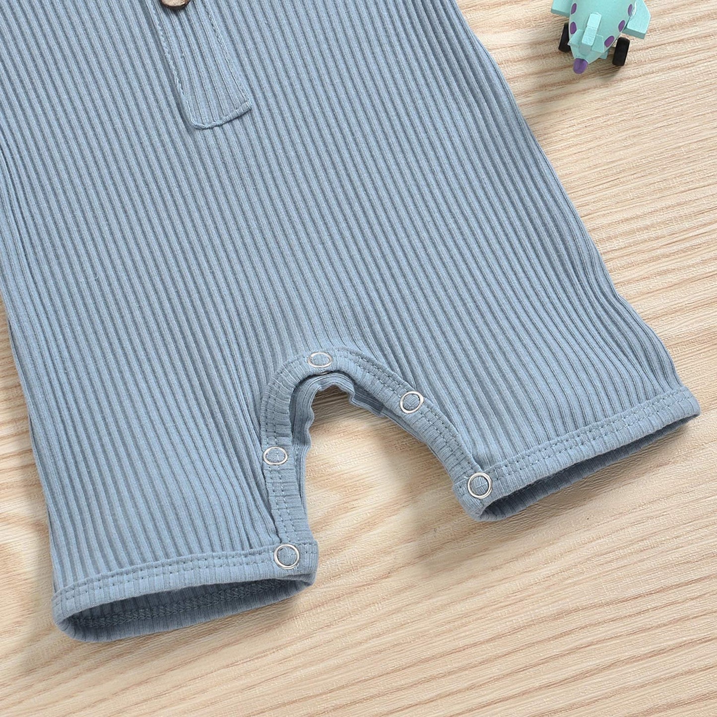 Iddolaka Newborn Summer Baby Boy Girl Sleveless Romper Bodysuit Jumpsuit Playsuit One Piece Outfit Clothes (A-Light Blue, 6-12 M