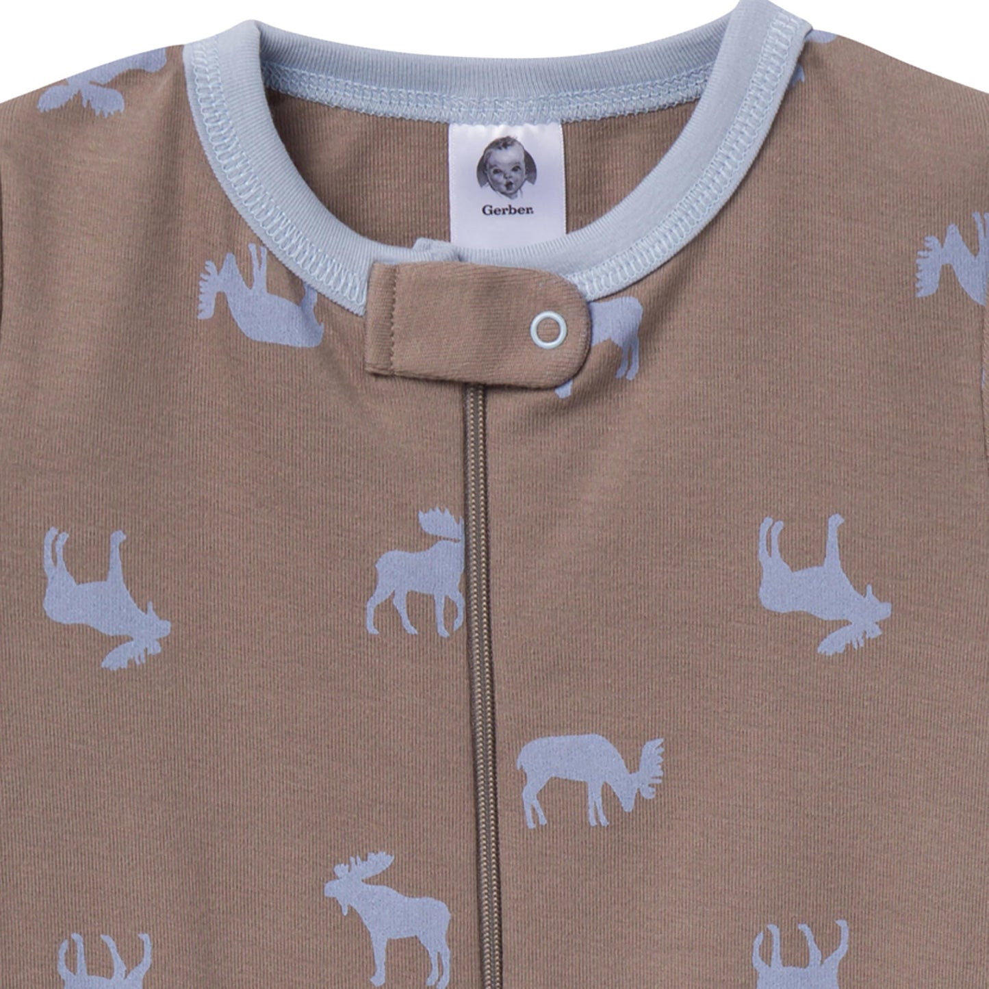 Gerber Baby-Girls 3-Pack Snug Fit Footless One-Piece Cotton Pajamas, Moose & Trees, 3-6 Months